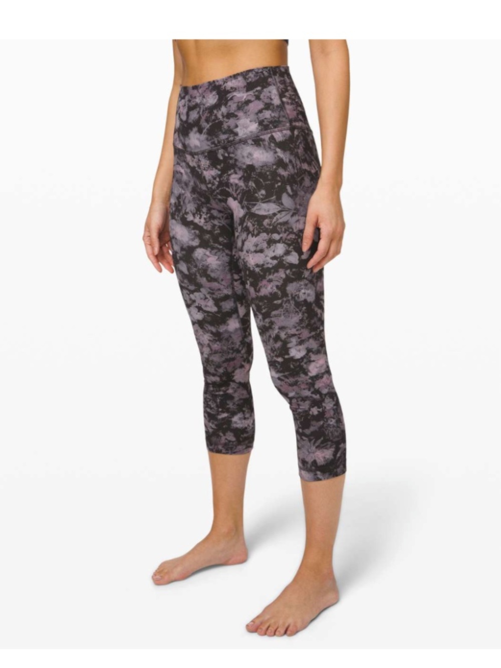 NWT Lululemon Align Crop *21" Floral Illusion Ice Grey Multi Sz 6